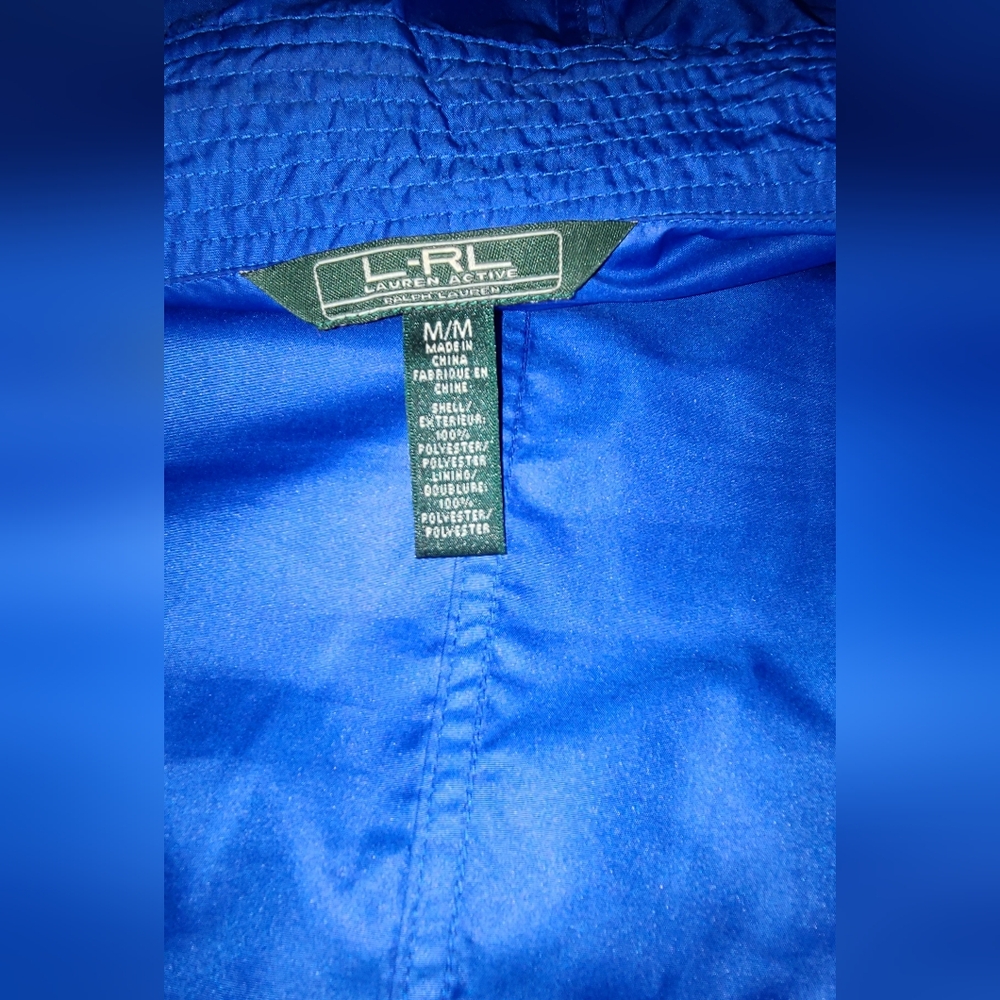 Lauren Ralph Lauren Women's Windbreaker Jacket Blue no Lining‎ M - Picture 3 of 7